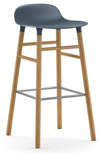 Normann Copenhagen Form Barstool Barkruk 75cm Met Eiken Onderstel Blauw Normann Copenhagen Form Barstool Barkruk 75cm Met Eiken Onderstel Blauw
