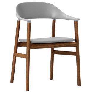 Normann Copenhagen Herit Armchair Smoked Oak Stoel Spectrum Leer Grijs