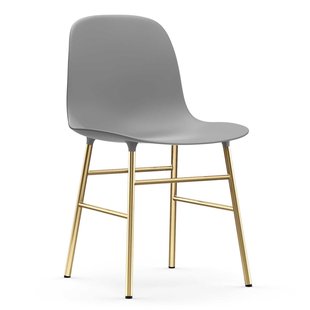 Normann Copenhagen Form Chair Stoel Met Messing Onderstel Grijs