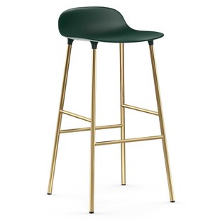 Normann Copenhagen Form Barstool Barkruk 75cm Met Messing Onderstel Groen