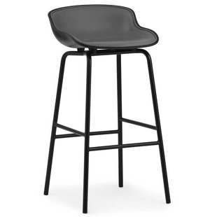 Normann Copenhagen Hyg Barkruk 75 Cm Front Upholstery Zwart Leer