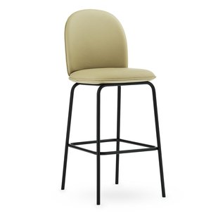 Normann Copenhagen Ace Barkruk 75 Zwart Gepoedercoat Onderstel Ultra Leder