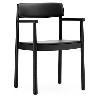 Normann Copenhagen Timb Eetkamerstoel Met Armleuning Leer Zwart