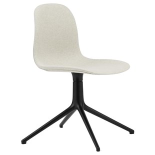 Normann Copenhagen Form Swivel Stoel Gestoffeerd Zwart Main Line Flax White