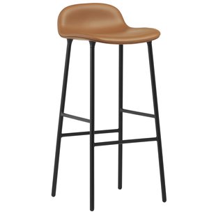 Normann Copenhagen Form Barkruk 75 Gestoffeerd Staal Ultra Leder Burgendy