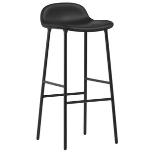 Normann Copenhagen Form Barkruk 75 Gestoffeerd Staal Ultra Leder Black
