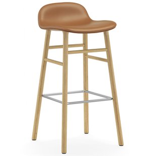 Normann Copenhagen Form Barkruk 75 Gestoffeerd Eiken Ultra Leder Brandy