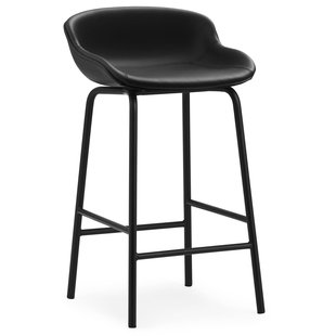 Normann Copenhagen Hyg Gestoffeerde Barkruk 65cm Staal Ultra Leder Black