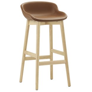 Normann Copenhagen Hyg Gestoffeerde Barkruk 75cm Eiken Ultra Leder Brandy