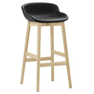 Normann Copenhagen Hyg Gestoffeerde Barkruk 75cm Eiken Ultra Leder Black