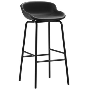 Normann Copenhagen Hyg Gestoffeerde Barkruk 75cm Staal Ultra Leder Black