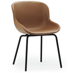 Normann Copenhagen Hyg Gestoffeerde Stoel Zwart Staal Ultra Leder Brandy Normann Copenhagen Hyg Gestoffeerde Stoel Zwart Staal Ultra Leder Brandy