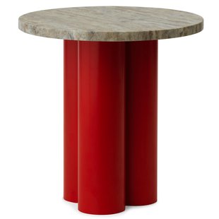 Normann Copenhagen Dit Bijzettafel Bright Red Travertine Silver