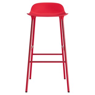 Normann Copenhagen Form Barstool Barkruk 75 Cm Met Stalen Onderstel Felrood