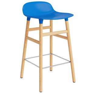 Normann Copenhagen Form Barstool Barkruk 65cm Met Eiken Onderstel Felblauw Normann Copenhagen Form Barstool Barkruk 65cm Met Eiken Onderstel Felblauw