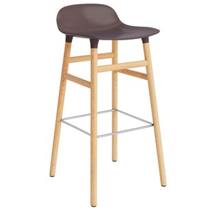 Normann Copenhagen Form Barstool Barkruk 75cm Met Eiken Onderstel Bruin