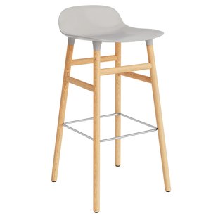Normann Copenhagen Form Barstool Barkruk 75cm Met Eiken Onderstel Warm Grijs