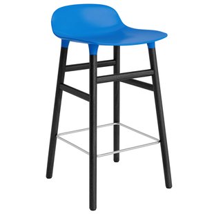 Normann Copenhagen Form Barstool Barkruk 65cm Met Zwart Onderstel Felblauw