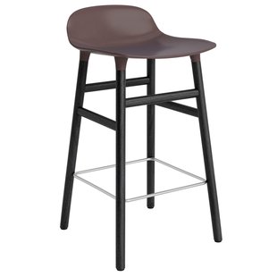 Normann Copenhagen Form Barstool Barkruk 65cm Met Zwart Onderstel Bruin