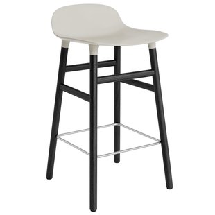 Normann Copenhagen Form Barstool Barkruk 65cm Met Zwart Onderstel Licht Grijs