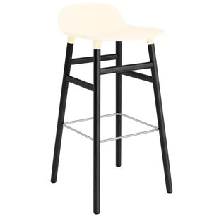 Normann Copenhagen Form Barstool Barkruk 75cm Met Zwart Onderstel Creme