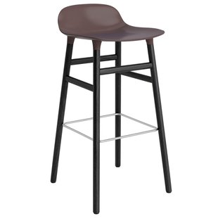Normann Copenhagen Form Barstool Barkruk 75cm Met Zwart Onderstel Bruin