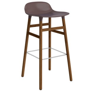 Normann Copenhagen Form Barstool Barkruk 75cm Met Walnoten Onderstel Bruin