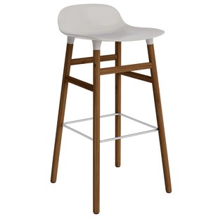 Normann Copenhagen Form Barstool Barkruk 75cm Met Walnoten Onderstel Warm Grijs