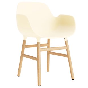 Normann Copenhagen Form Armchair Stoel Met Eiken Onderstel Creme