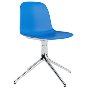 Normann Copenhagen Form Chair Swivel Stoel Met Aluminium Onderstel Felblauw