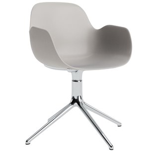 Normann Copenhagen Form Armchair Swivel Stoel Met Aluminium Onderstel Warmgrijs