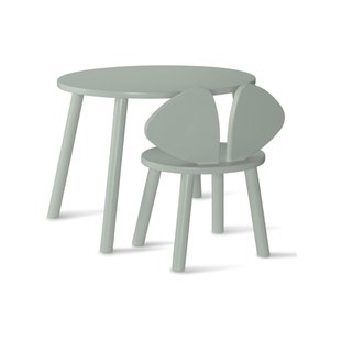 Nofred Mouse Kinderstoel + Kindertafel Set Olive Green