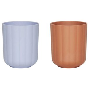 OYOY Pullo Drinkbeker Set Van 2 Caramel/Ice Blue