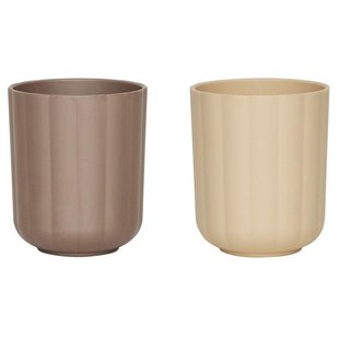 OYOY Pullo Drinkbeker Set Van 2 Taupe/Vanilla