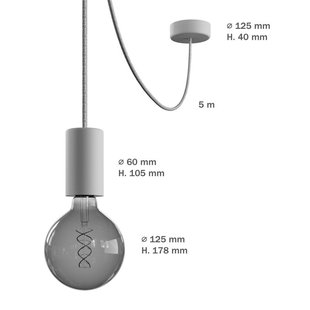 Creative Cables Eiva - buitenhanglamp met siliconen plafondbevestiging - Ø 12,5 x 514,5 cm - IP65 - petrol