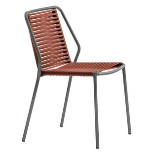 Pedrali Philia Tuinstoel Ziting Burgundy Frame Grijsgroen