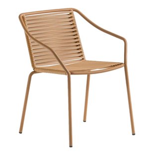 Pedrali Philia Tuinstoel Met Armleuning Zitting Oker Frame Oker