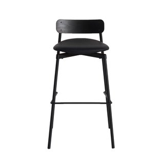 Petite Friture Fromme Wood Barkruk H75 Leder Black