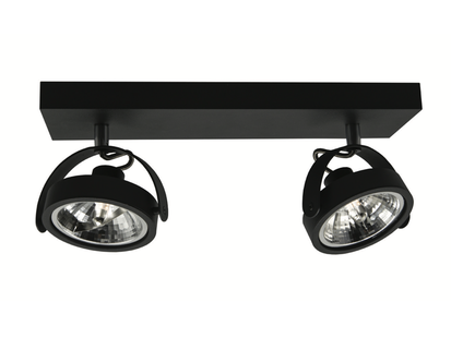 Artdelight Wajer - opbouwspot 2L - 40 x 12 x 14 cm - 2 x 3,5W dimbare LED incl. - zwart