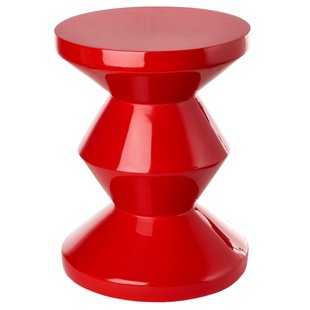 POLSPOTTEN Zig Zag Bijzettafel Gelakt Red