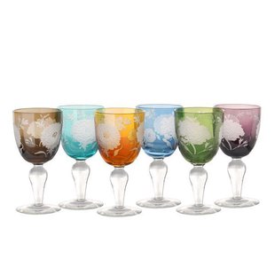 POLSPOTTEN Peony Wijnglas Set Van 6 Multicolour