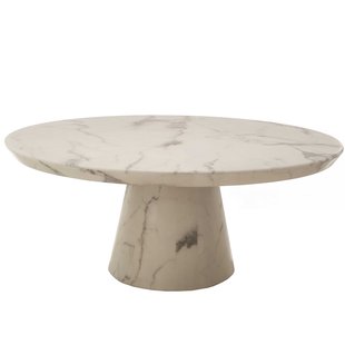 POLSPOTTEN Disc Marble Look Salontafel Wit