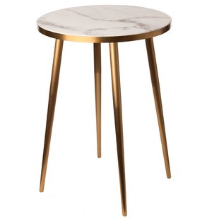 POLSPOTTEN Marble Look Bijzettafel 40 Wit