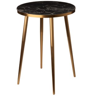 POLSPOTTEN Marble Look Bijzettafel 40 Zwart