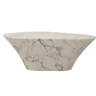 POLSPOTTEN Marble Look Salontafel Ovaal Wit