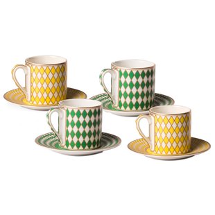 POLSPOTTEN Chess Espresso Mok Set Van 4