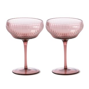 POLSPOTTEN Pum Coupe Champagneglazen Set Van 2 Donkerpaaars