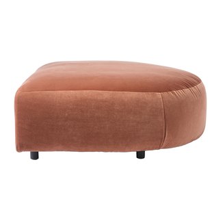 POLSPOTTEN A-Round-U Bank Poef Links Fluweel Donkerbruin