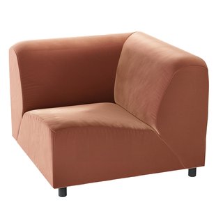 POLSPOTTEN A-Round-U Bank Hoek Fluweel Donkerbruin