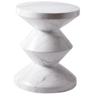 POLSPOTTEN Zig Zag Bijzettafel Marmer Wit